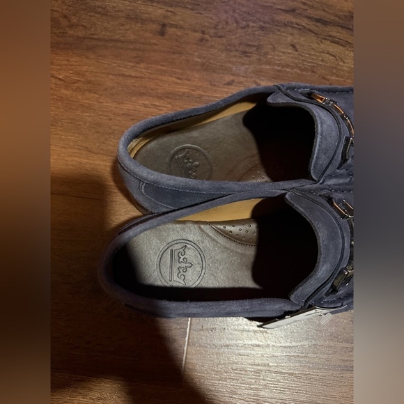 Peter millar suede leather crown logo Bit Loafer navy 8.5 $250 preppy classic main image 7